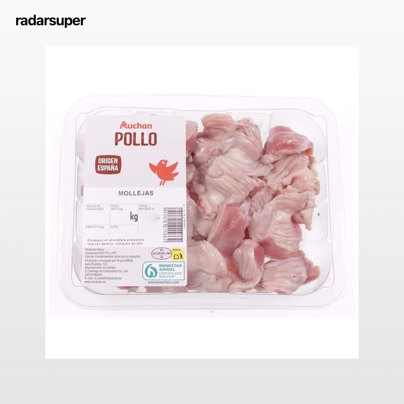 AUCHAN Mollejas de pollo bandeja. Producto Alcampo