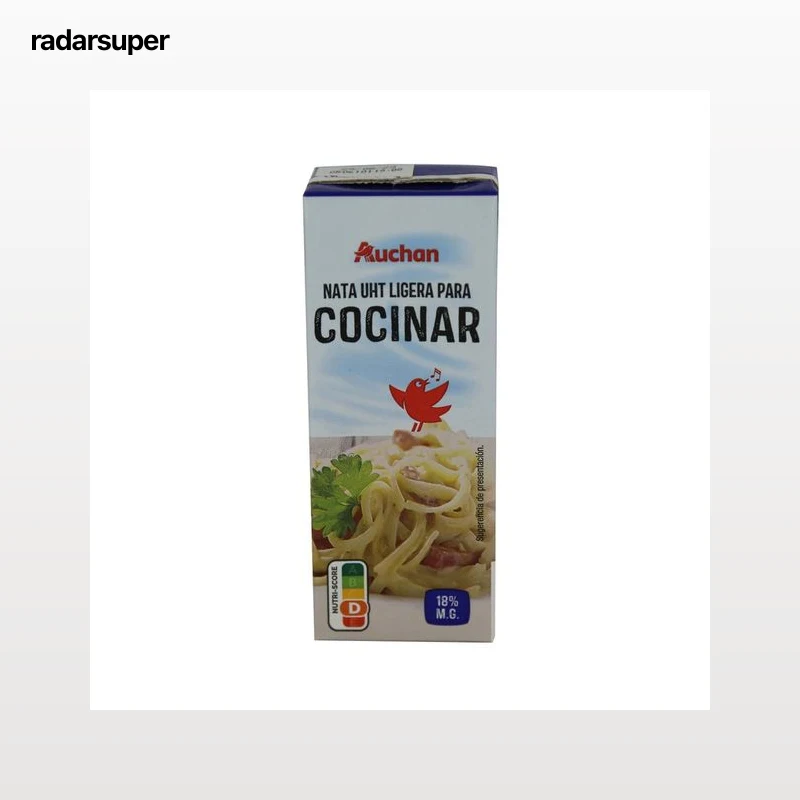 AUCHAN Nata ligera para cocinar 200 ml Producto Alcampo.