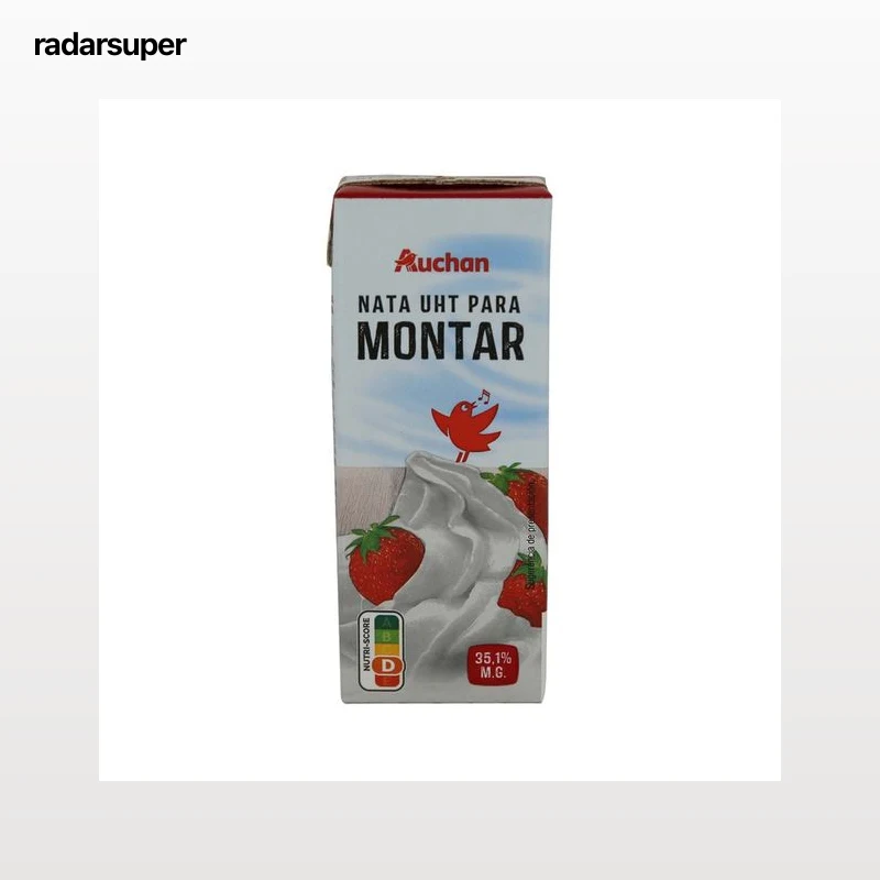 AUCHAN Nata líquida (35% materia grasa) para montar 200 ml Producto Alcampo.