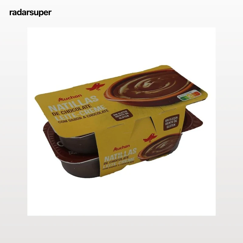 AUCHAN Natillas sabor a chocolate 4 x 125 g. Producto Alcampo