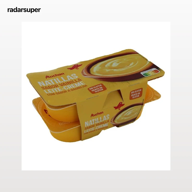 AUCHAN Natillas con sabor a vainilla 4 x 125 g. Producto Alcampo