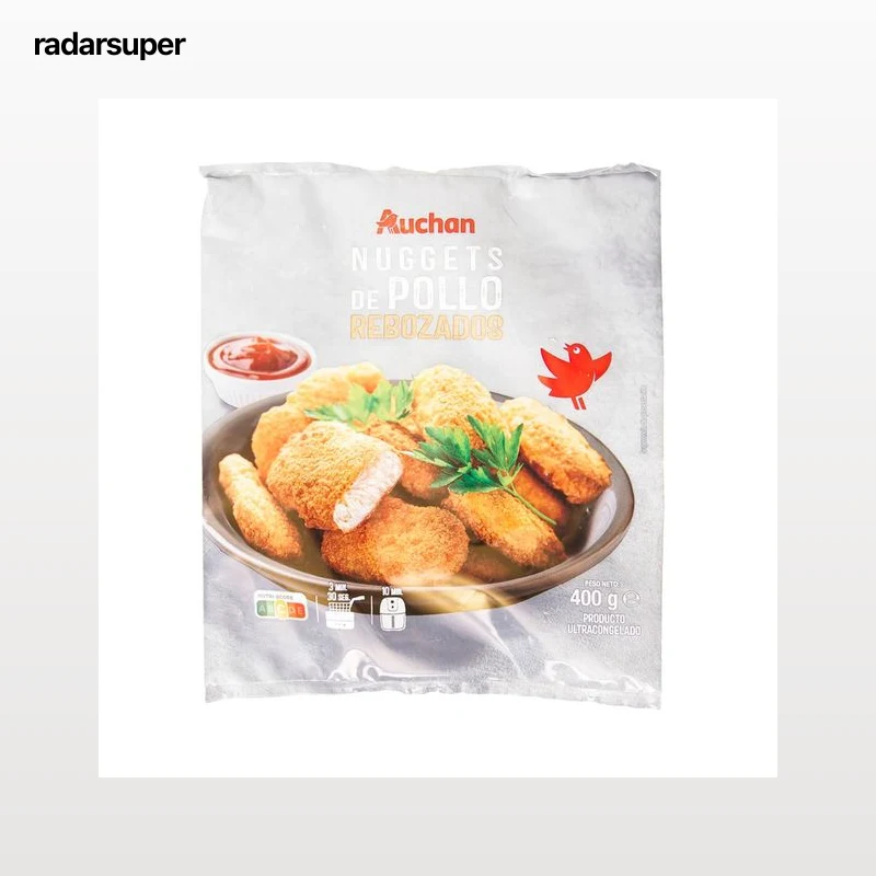 AUCHAN Nuggets de pollo rebozados y ultracongelados 400 g Producto Alcampo.