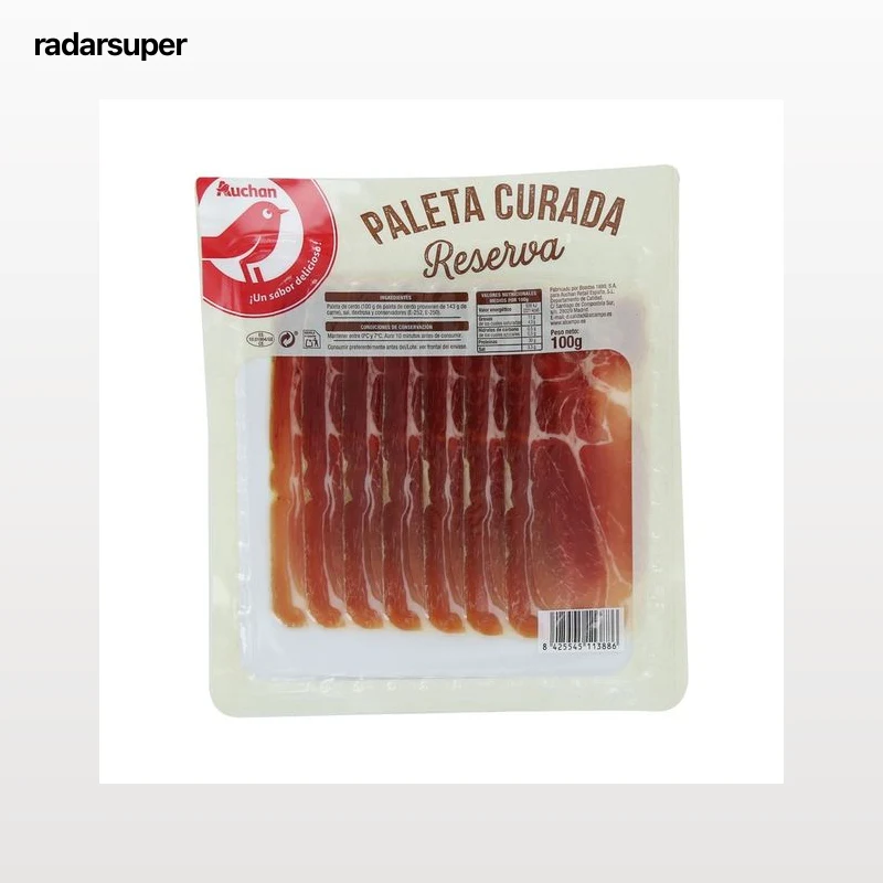 AUCHAN Paleta curada de reserva, cortada en finas lonchas 100 g. Producto Alcampo