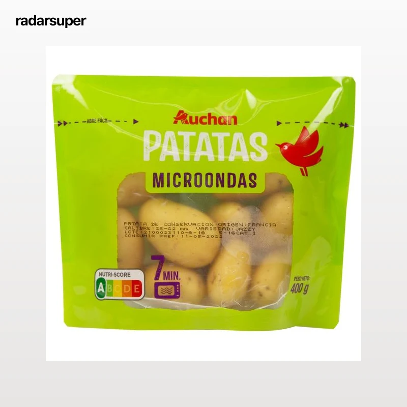 AUCHAN Patatas para microondas 400 g. Producto Alcampo