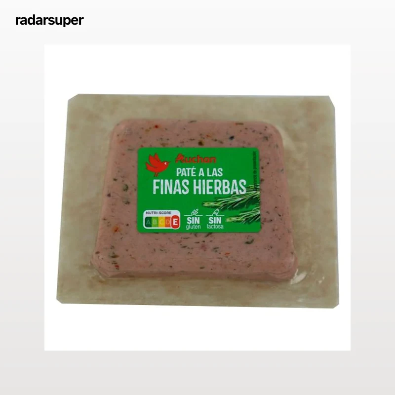 AUCHAN Paté a las finas hierbas, sin gluten y sin lactosa 75 g. Producto Alcampo