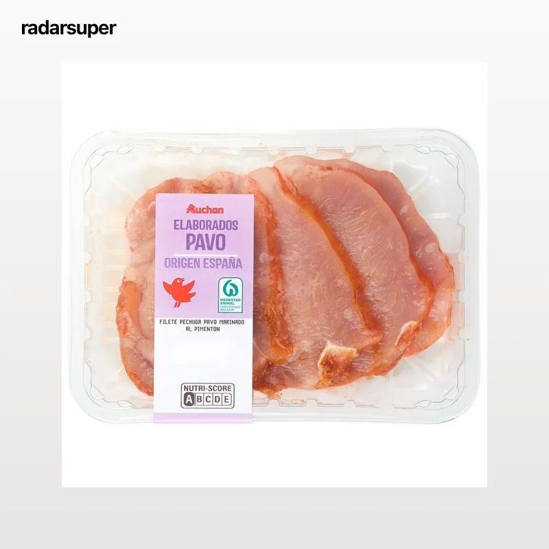 AUCHAN Pechuga de pavo adobada al pimentón al peso Producto Alcampo.