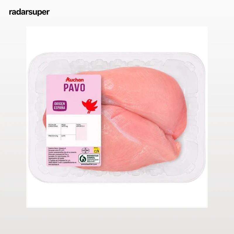 AUCHAN Pechuga de pavo entera, bandeja al peso Producto Alcampo.