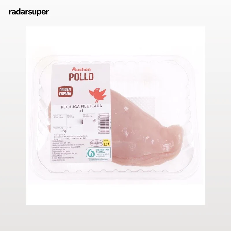 AUCHAN Pechuga de pollo fileteada 1 ud. Producto Alcampo