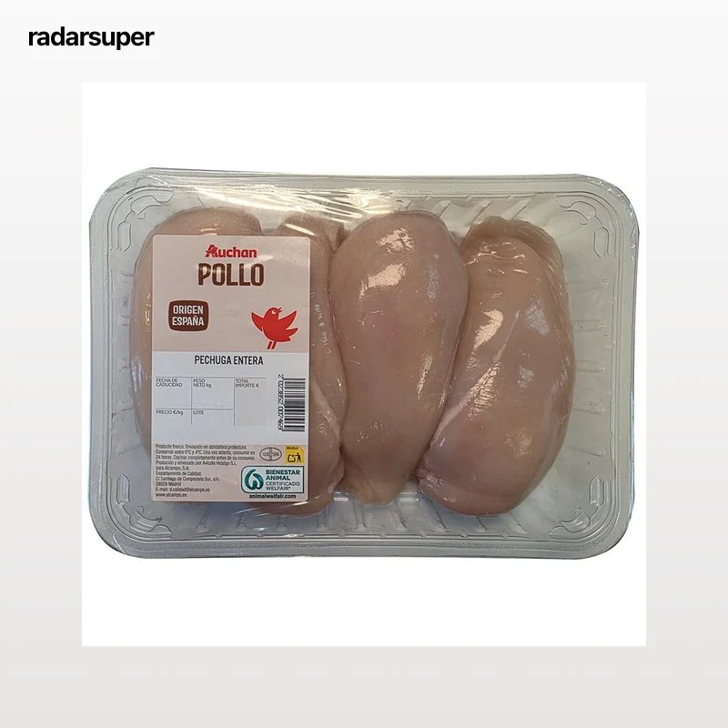 AUCHAN Pechugas de pollo enteras Producto Alcampo.