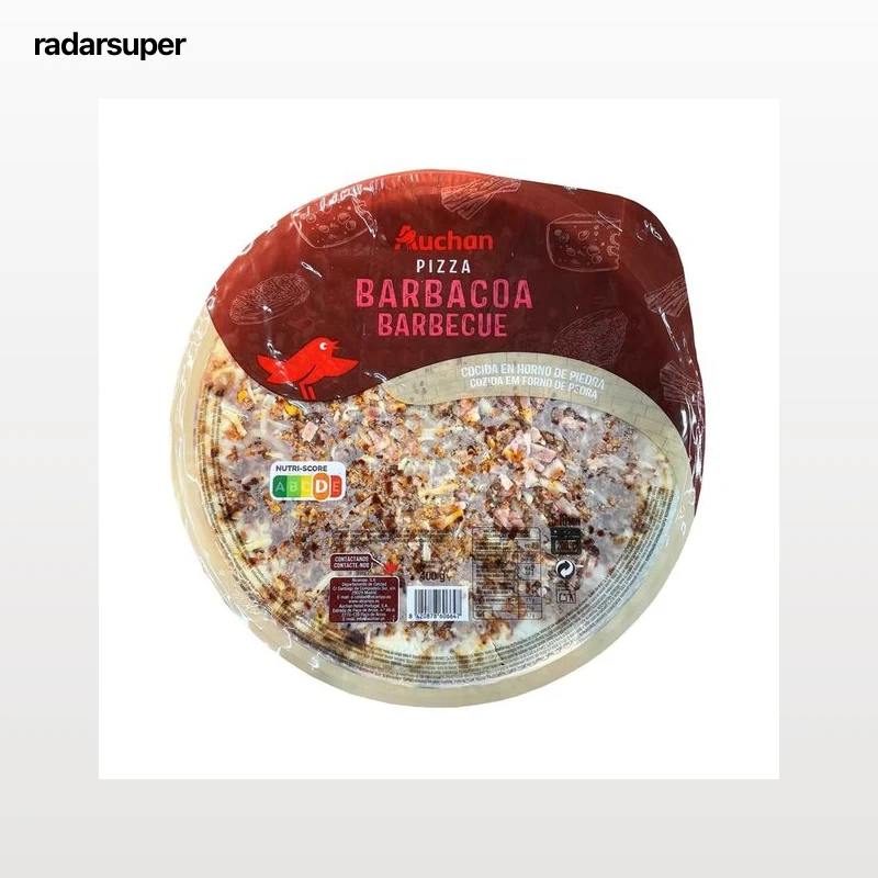 AUCHAN Pizza barbacoa cocida en horno de piedra 400 g. Producto Alcampo