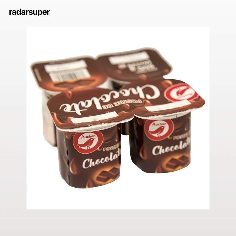 AUCHAN Postre de chocolate (preparado lácteo de chocolate) 4 x 125 g. Producto Alcampo