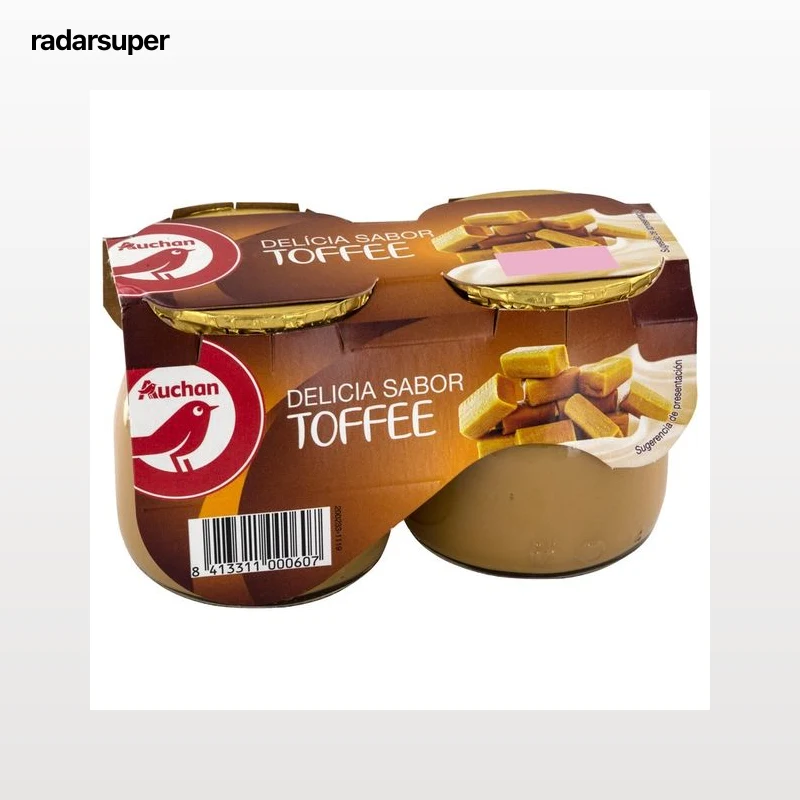 AUCHAN Postre lácteo con sabor a toffee 2 x 135 g. Producto Alcampo