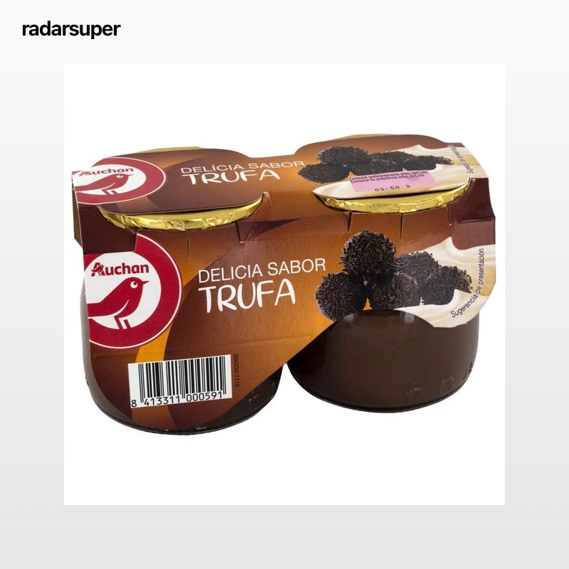 AUCHAN Postre lácteo con sabor a trufa 2 x 135 g. Producto Alcampo