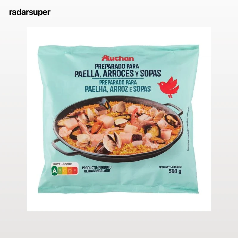 AUCHAN Preparado para paella con caldo y con cáscara 500 g Producto Alcampo.