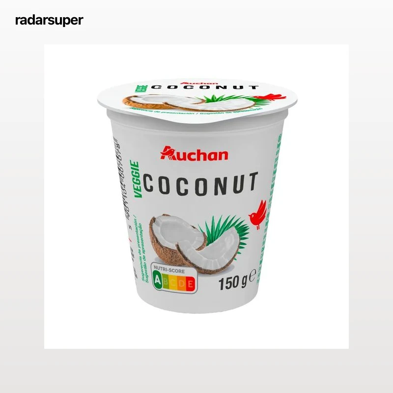 AUCHAN Producto vegetal de coco cremoso natural sin azúcar añadida 150 g Producto Alcampo.