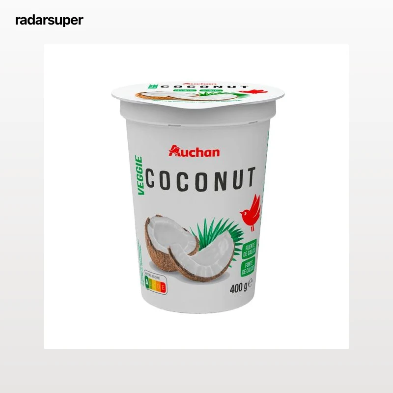 AUCHAN Producto vegetal de coco cremoso natural sin azúcar añadida 400 g Producto Alcampo.