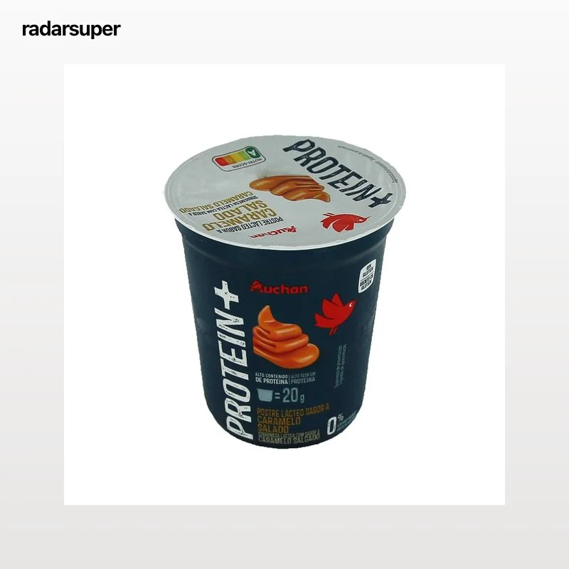AUCHAN Protein + Postre lácteo con alto contenido en proteina y sabor a caramelo salado 200 g. Producto Alcampo