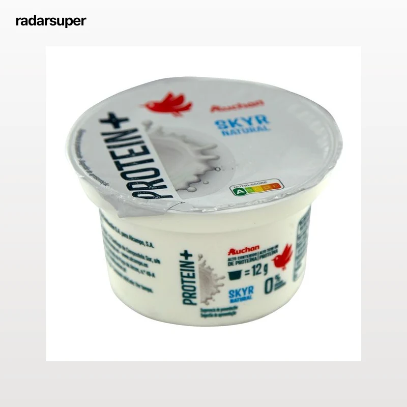 AUCHAN Protein + Skyr natural sin grasa ni azúcares, con alto cotenido en proteína 150 g. Producto Alcampo