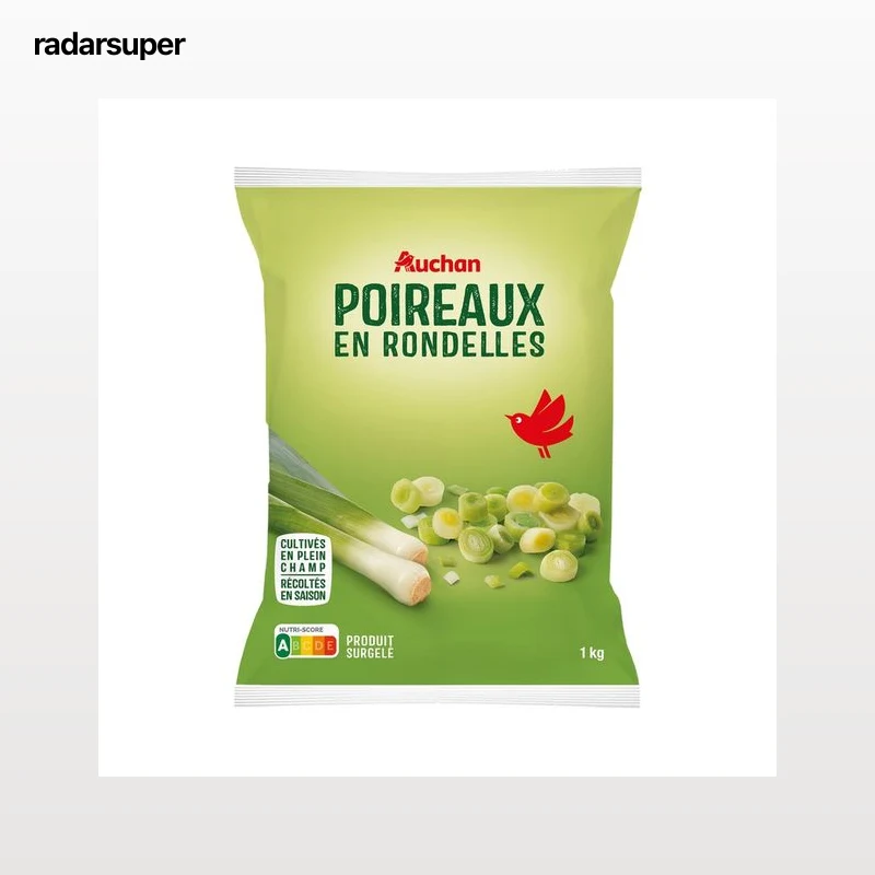AUCHAN Puerro en rodajas ultracongelado 1 kg Producto Alcampo.