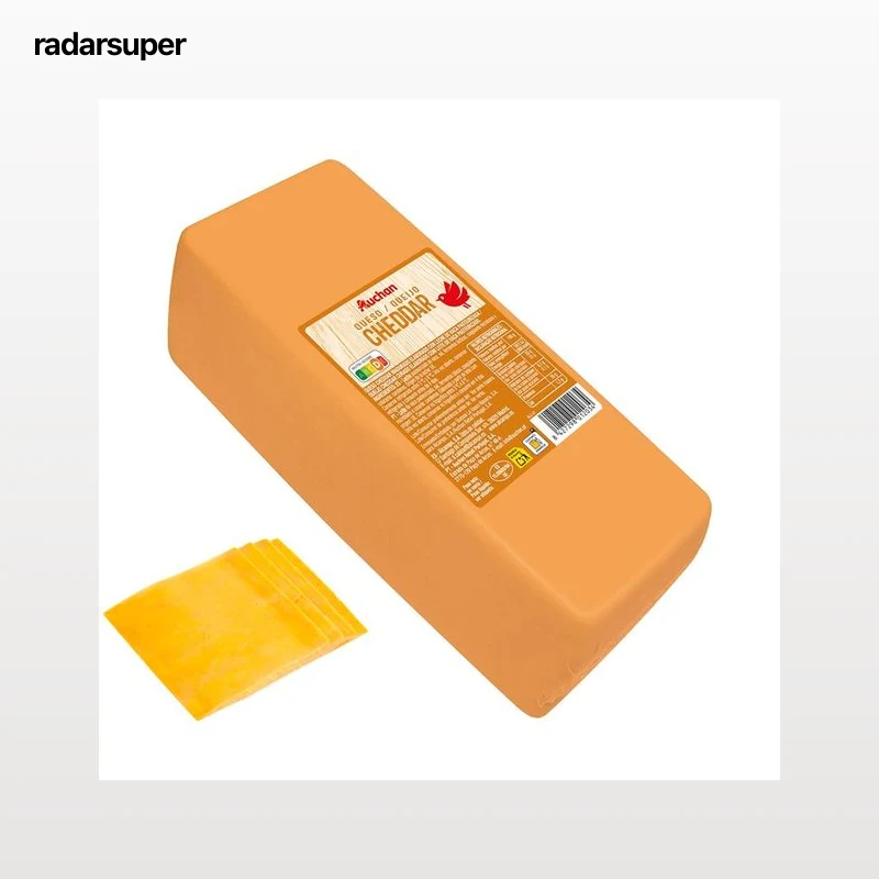 AUCHAN Queso barra Cheddar al corte Producto Alcampo. - Loncha fina 1 mm