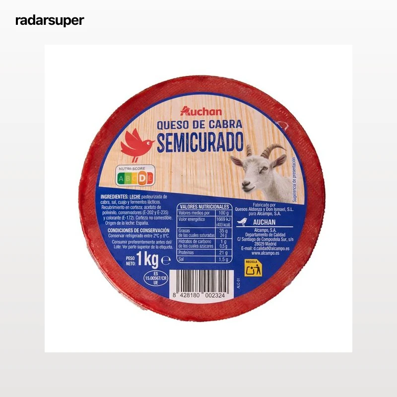 AUCHAN Queso de cabra semicurado 1 kg Producto Alcampo.