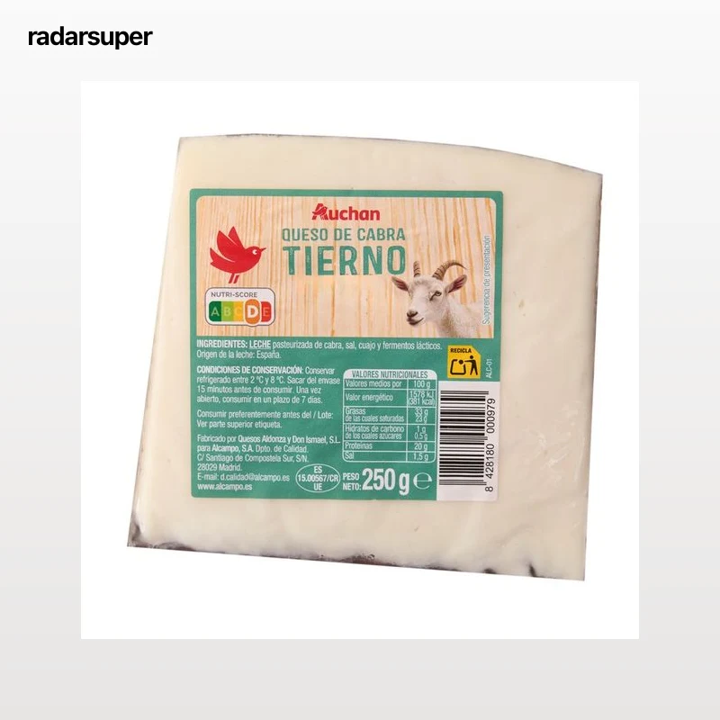 AUCHAN Queso de cabra tierno 250 g Producto Alcampo.