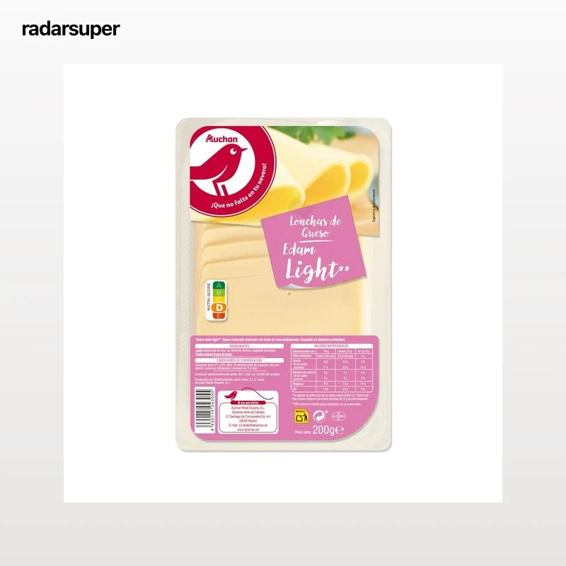 AUCHAN Queso Edam light en lonchas 200 g. Producto Alcampo