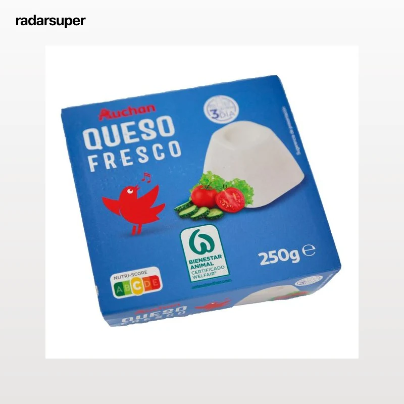 AUCHAN Queso fresco 4 uds. 62,5 g. Producto Alcampo
