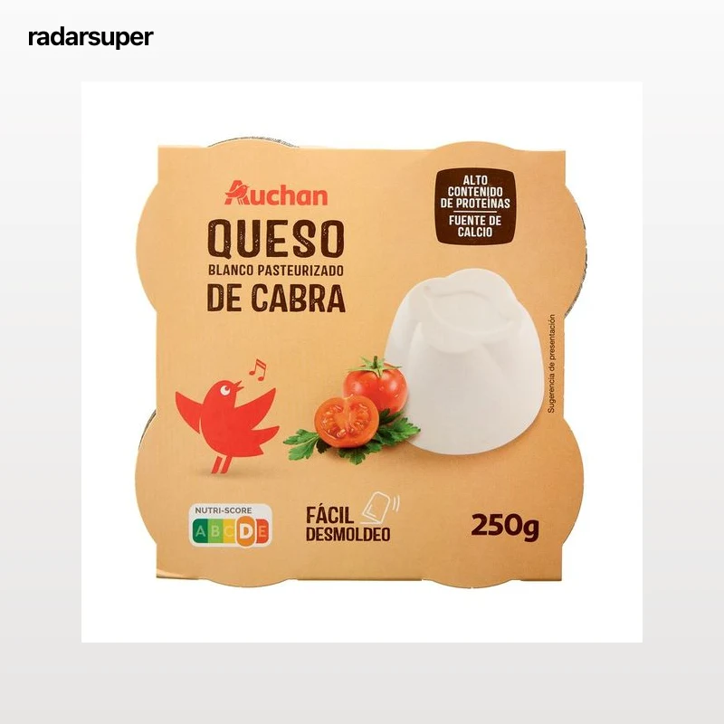 AUCHAN Queso fresco de cabra 4 uds. x 62,5 g. Producto Alcampo