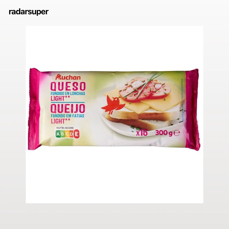 AUCHAN Queso fundido en lonchas light 300 g. Producto Alcampo