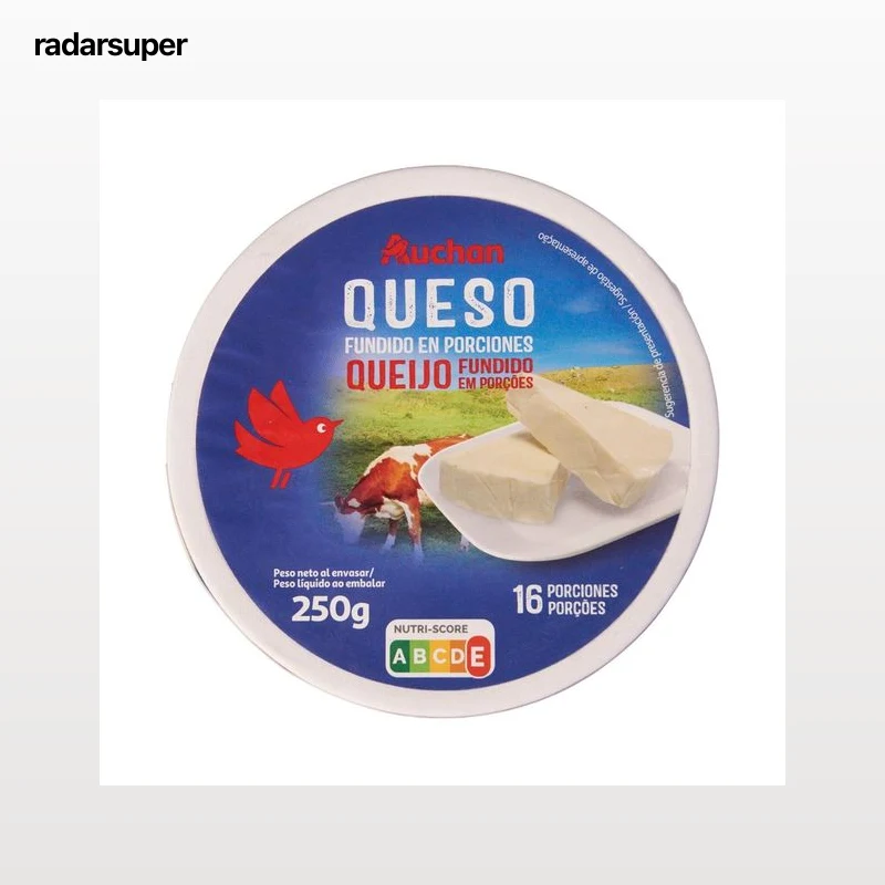 AUCHAN Queso fundido en porciones 16 uds. 250 g Producto Alcampo.