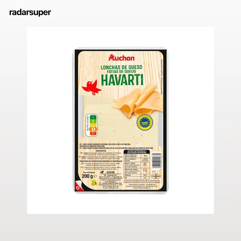 AUCHAN Queso Havarti IGP en lonchas 200g