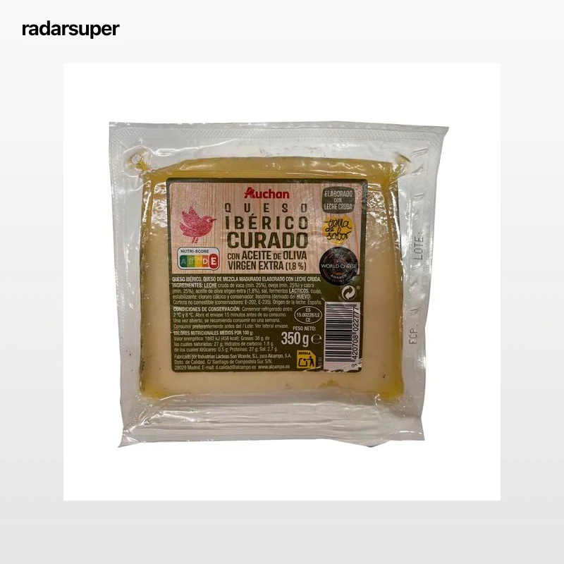 AUCHAN Queso mezcla curado en aceite de oliva virgen extra Producto Alcampo
