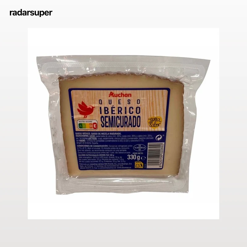 AUCHAN Queso mezcla semicurado 330 g. Producto Alcampo