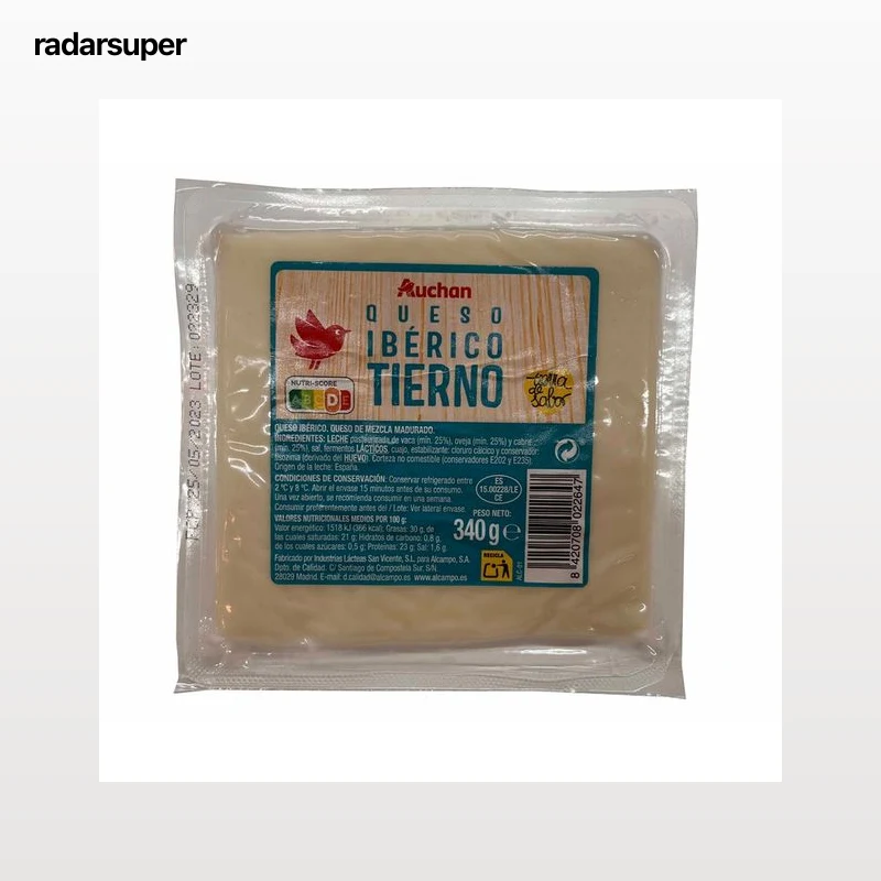 AUCHAN Queso mezcla tierno 340 g. Producto Alcampo