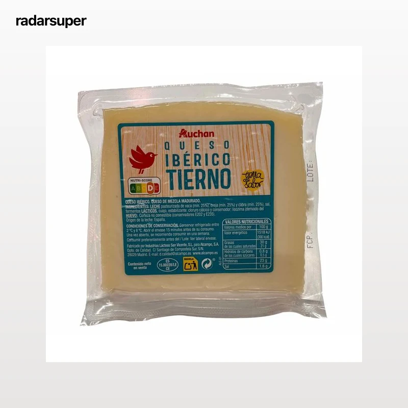 AUCHAN Queso mezcla tierno, cuña Producto Alcampo.