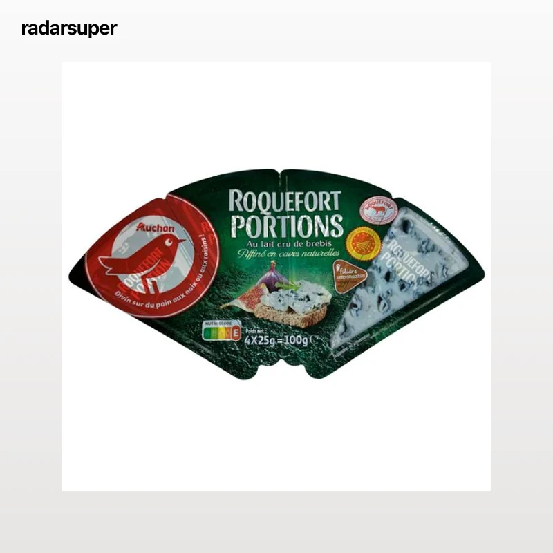 AUCHAN Queso en porciones roquefort 4 uds. Producto Alcampo