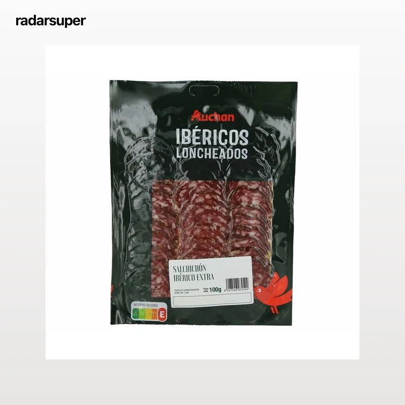 AUCHAN Salchichón ibérico de categoria extra, cortado en lonchas 100 g. Producto Alcampo