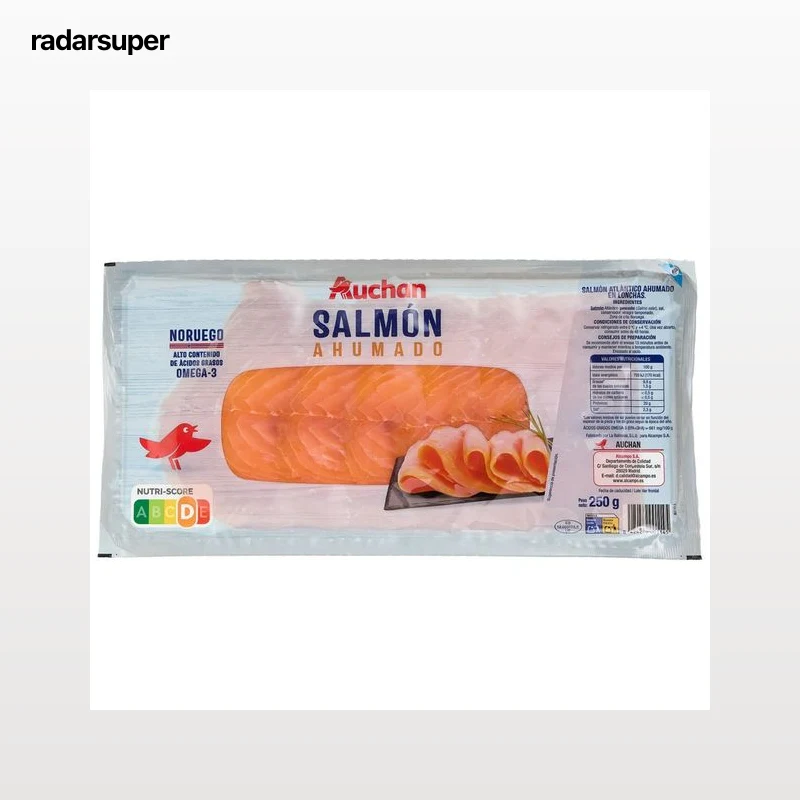 AUCHAN Salmón ahumado Noruego 250 g. Producto Alcampo