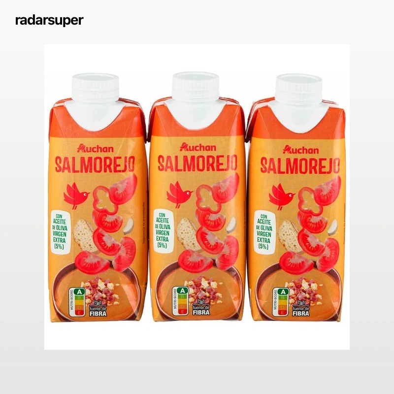 AUCHAN Salmorejo con aceite de oliva virgen extra 3 x 33 cl Producto Alcampo.