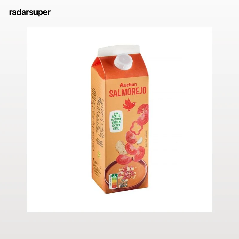 AUCHAN Salmorejo pasteurizado elaborado con aceite de oliva virgen extra 1 l Producto Alcampo-