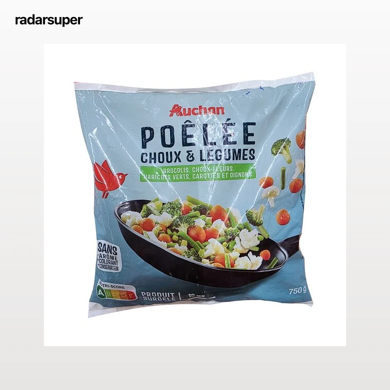 AUCHAN Salteado de verduras con brócoli y coliflor 750 g Producto Alcampo.