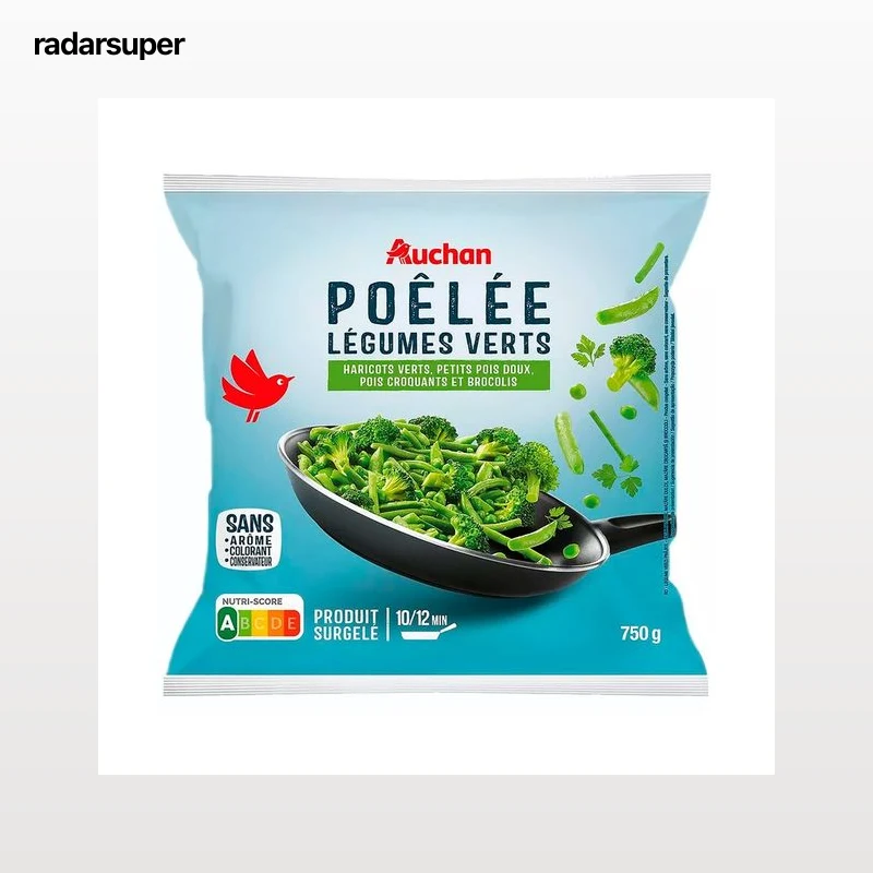AUCHAN Salteado de verduras verdes 750 g Producto Alcampo.
