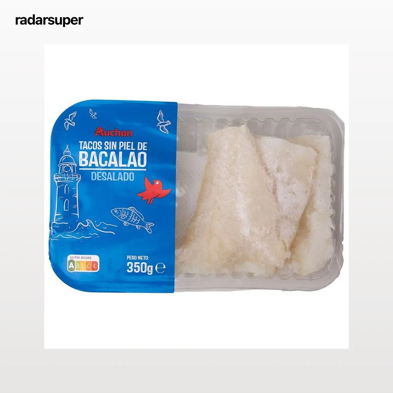 AUCHAN Tacos de bacalao desalado sin piel 350 g Producto Alcampo.