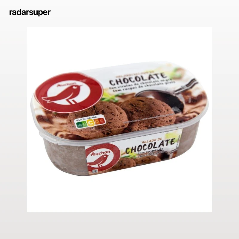 AUCHAN Tarrina de helado de chocolate con virutas de chocolate 1 l. Producto Alcampo