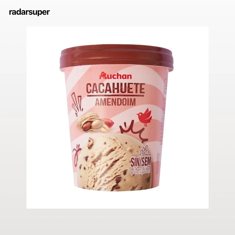 AUCHAN Tarrina de helado de mantequilla de cacachuete 500 ml. 375 g. Producto Alcampo
