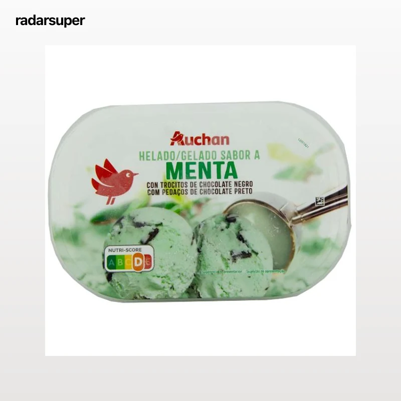 AUCHAN Tarrina de helado de menta 1 l. Producto Alcampo