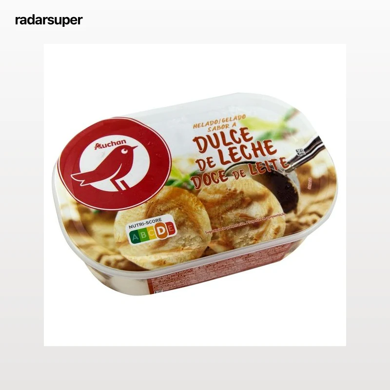 AUCHAN Tarrina de helado con sabor a de dulce de leche 900 ml. Producto Alcampo