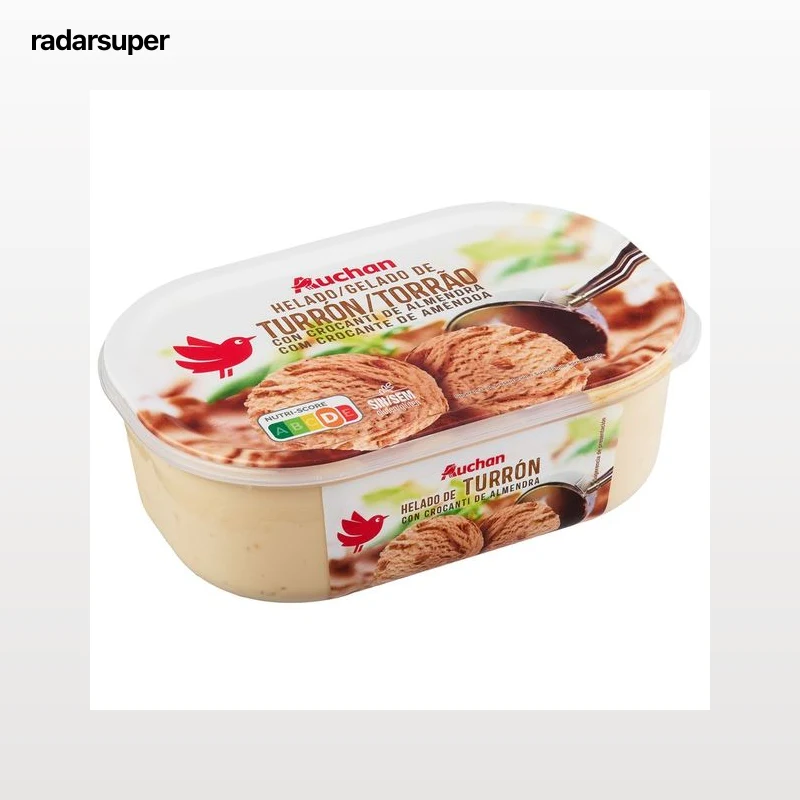 AUCHAN Tarrina de helado de turrón 850 ml Producto Alcampo.
