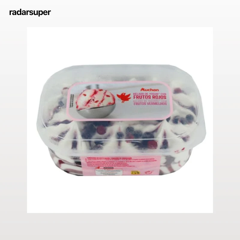 AUCHAN Tarrina de helado de yogur con frutos rojos 850 ml. Producto Alcampo